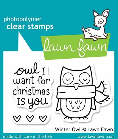 Lawn Fawn Winter Owl Clear Stamps (LF434)