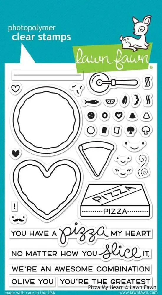 Lawn Fawn Pizza My Heart Clear Stamps (LF1018) Lawn Fawn Pizza My Heart Clear Stamps (LF1018)