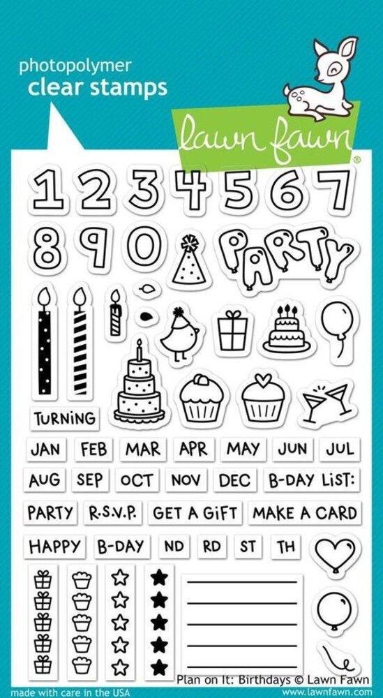Lawn Fawn Plan On It: Birthday Clear Stamps (LF1340)