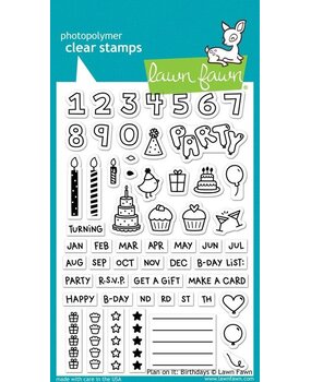 Lawn Fawn Plan On It: Birthday Clear Stamps (LF1340)