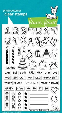 Lawn Fawn Plan On It: Birthday Clear Stamps (LF1340)