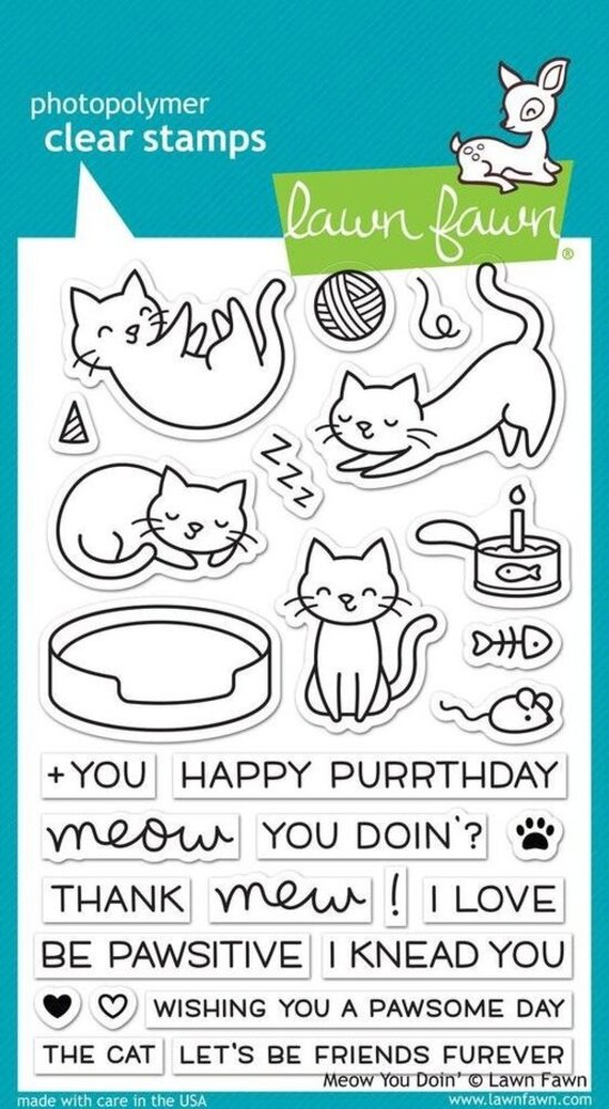 Lawn Fawn Meow You Doin' Clear Stamps (LF1315)