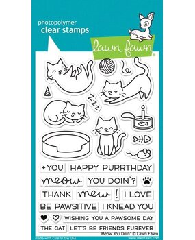 Lawn Fawn Meow You Doin' Clear Stamps (LF1315)