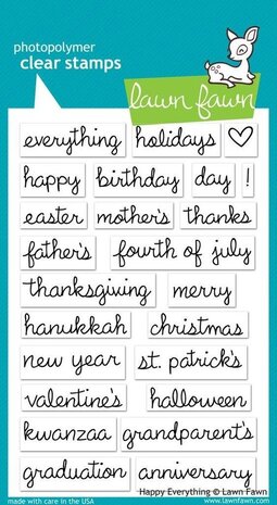 Lawn Fawn Happy Everything Clear Stamps (LF430)