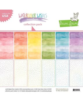 Lawn Fawn Watercolor Wishes Rainbow 12x12 Inch Collection Pack (LF2591) Lawn Fawn Watercolor Wishes Rainbow 12x12 Inch Collection Pack (LF2591)