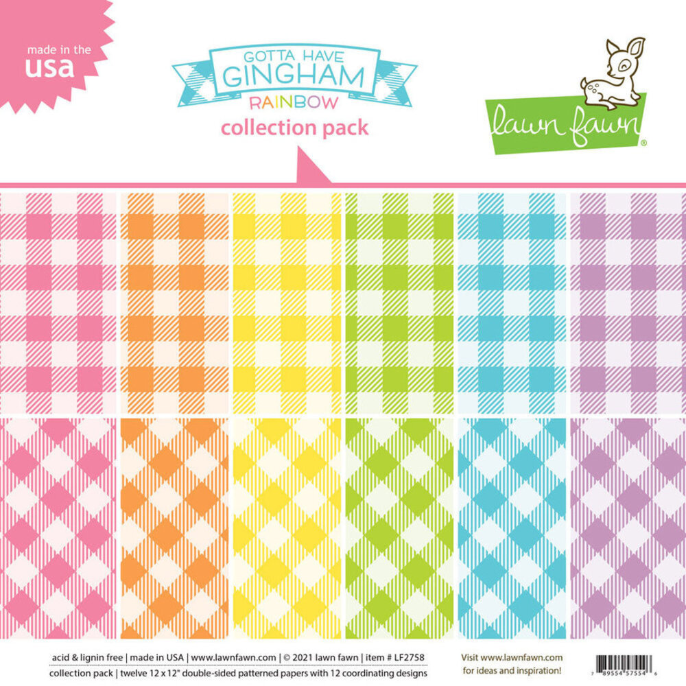 Lawn Fawn Gotta Have Gingham Rainbow 12x12 Inch Collection Pack (LF2758) Lawn Fawn Gotta Have Gingham Rainbow 12x12 Inch Collection Pack (LF2758)