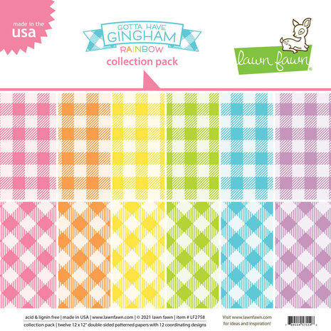 Lawn Fawn Gotta Have Gingham Rainbow 12x12 Inch Collection Pack (LF2758) Lawn Fawn Gotta Have Gingham Rainbow 12x12 Inch Collection Pack (LF2758)