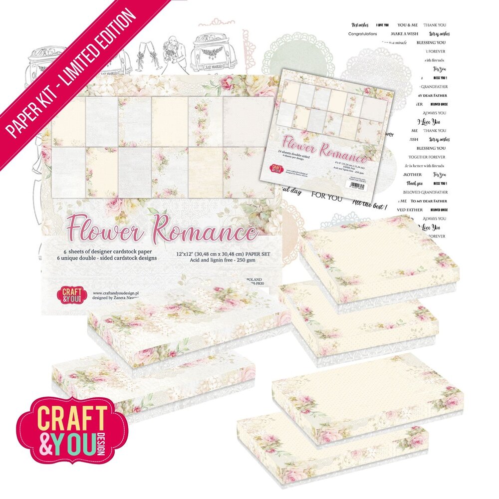 Craft & You Flower Romance Paper Kit (CKIT-FR-EN) Craft & You Flower Romance Paper Kit (CKIT-FR-EN)
