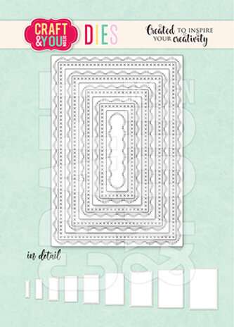 Craft & You Dies Rectangles Base Decorative Stiches (CW349) Craft & You Dies Rectangles Base Decorative Stiches (CW349)