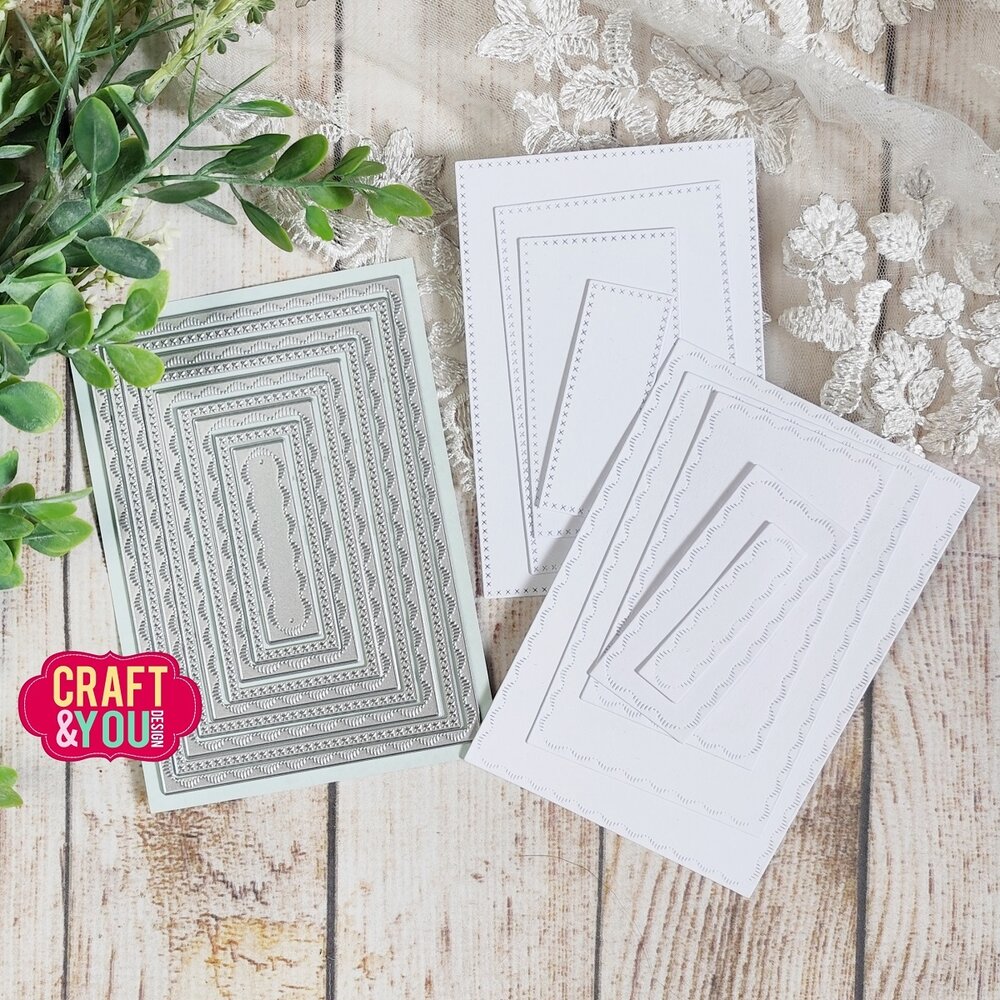 Craft & You Dies Rectangles Base Decorative Stiches (CW349) Craft & You Dies Rectangles Base Decorative Stiches (CW349)