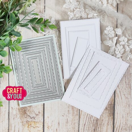 Craft & You Dies Rectangles Base Decorative Stiches (CW349) Craft & You Dies Rectangles Base Decorative Stiches (CW349)