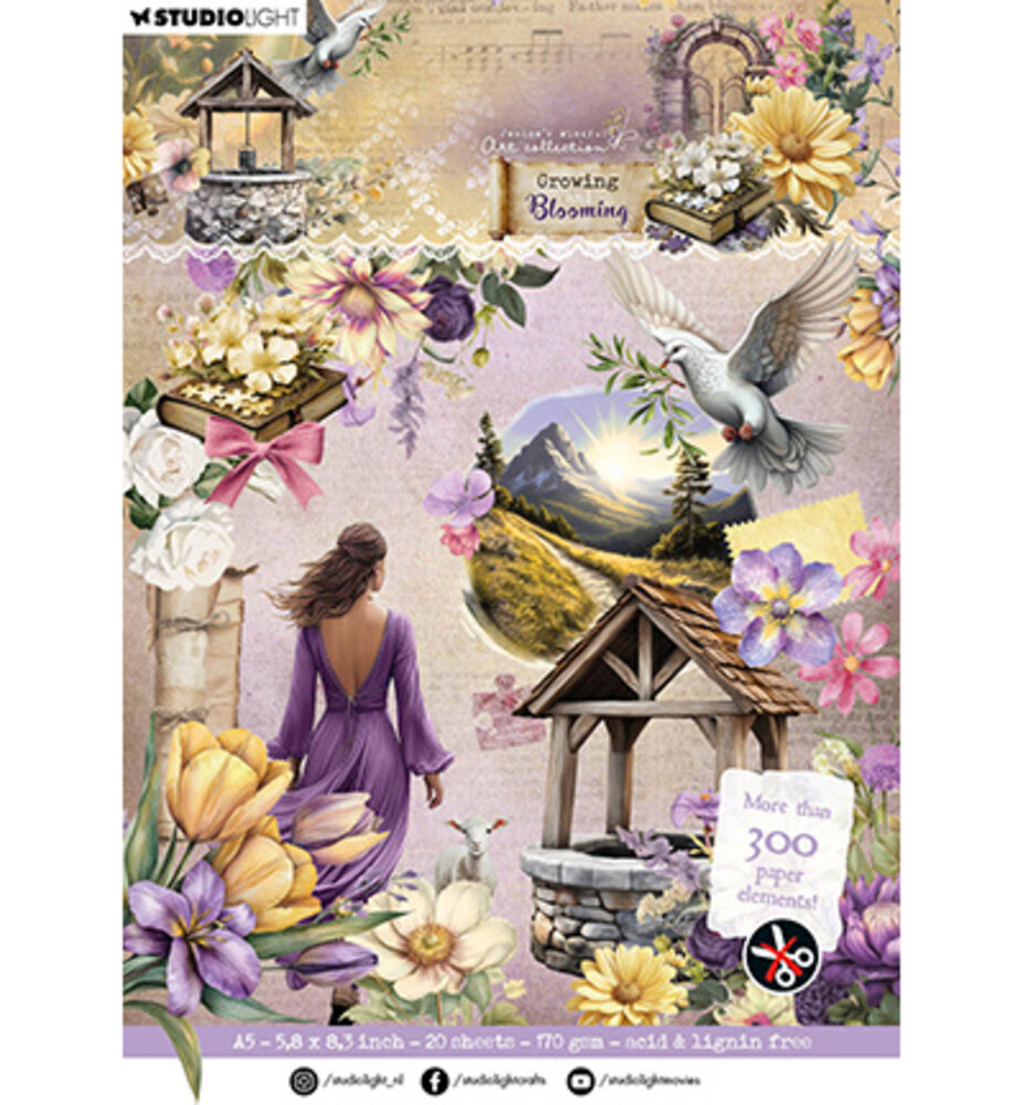 Studio Light Growing & Blooming A5 Die-Cut Paper Pad (JMA-GB-DCPP318)
