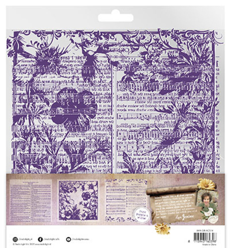 Studio Light Growing & Blooming Acetate Sheets 8x8 Inch White & Dark Purple (JMA-GB-ACS14)