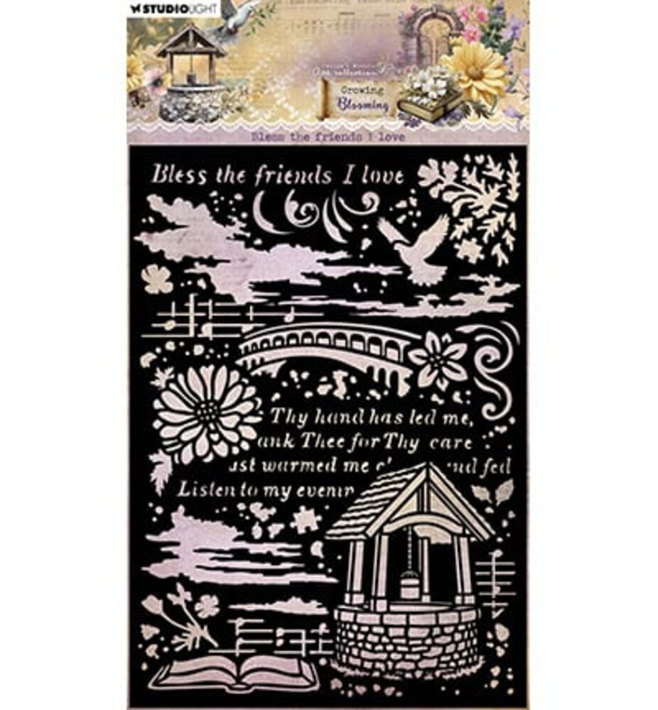 Studio Light Growing & Blooming Masking Stencil Bless the friends I love (JMA-GB-MASK342) Studio Light Growing & Blooming Masking Stencil Bless the friends I love (JMA-GB-MASK342)