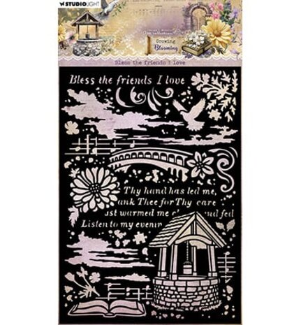 Studio Light Growing & Blooming Masking Stencil Bless the friends I love (JMA-GB-MASK342) Studio Light Growing & Blooming Masking Stencil Bless the friends I love (JMA-GB-MASK342)