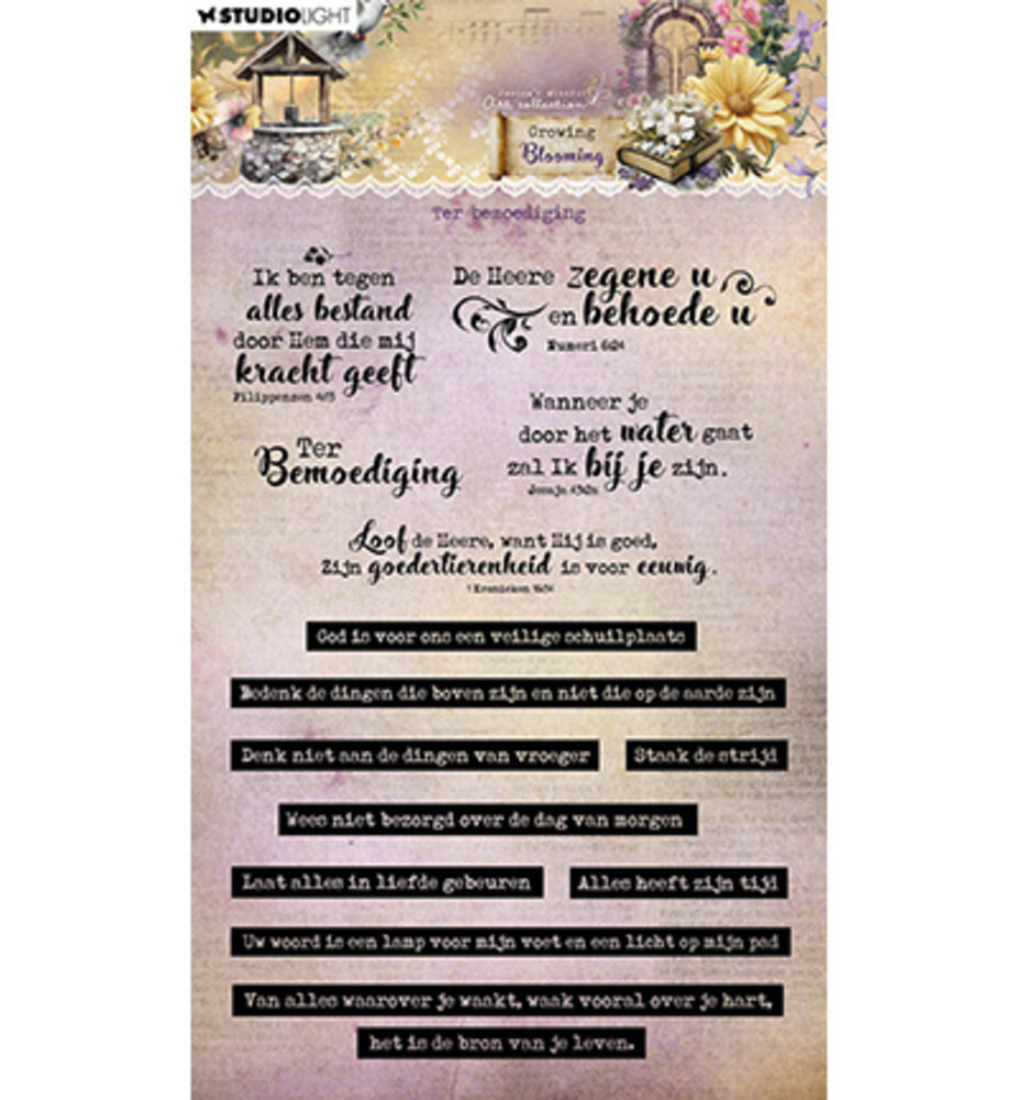 Studio Light Growing & Blooming Clear Stamp Ter Bemoediging (JMA-GB-STAMP838) Studio Light Growing & Blooming Clear Stamp Ter Bemoediging (JMA-GB-STAMP838)