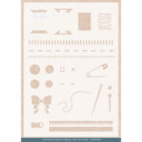 Card Deco Mixed Media Stencil Sewing Stitches (CDEST067) Card Deco Mixed Media Stencil Sewing Stitches (CDEST067)