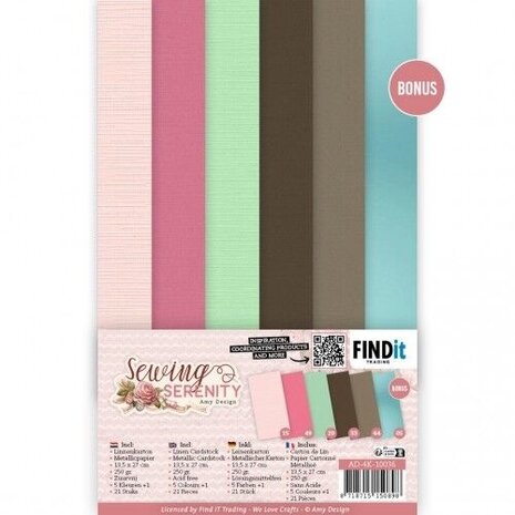 Amy Design Sewing Serenity 4K Linen Cardstock Pack (AD-4K-10036) Amy Design Sewing Serenity 4K Linen Cardstock Pack (AD-4K-10036)