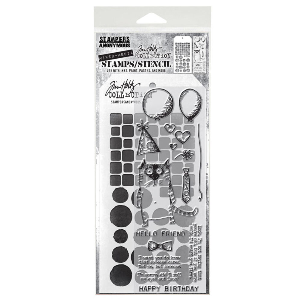 Stampers Anonymous Tim Holtz Clear Stamp and Stencil Set 9 (THMM109) Stampers Anonymous Tim Holtz Clear Stamp and Stencil Set 9 (THMM109)