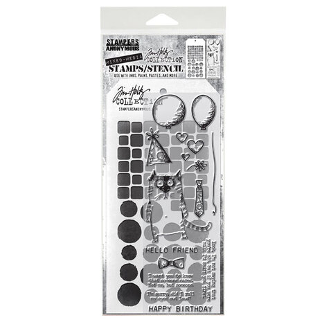 Stampers Anonymous Tim Holtz Clear Stamp and Stencil Set 9 (THMM109) Stampers Anonymous Tim Holtz Clear Stamp and Stencil Set 9 (THMM109)