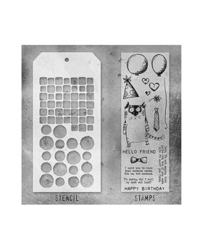 Stampers Anonymous Tim Holtz Clear Stamp and Stencil Set 9 (THMM109) Stampers Anonymous Tim Holtz Clear Stamp and Stencil Set 9 (THMM109)