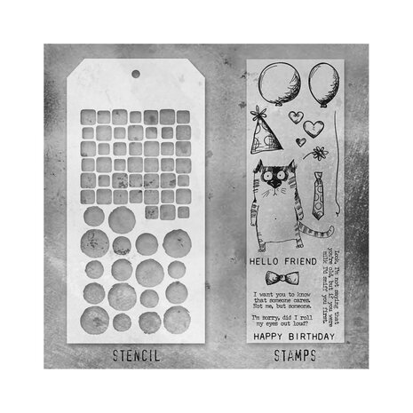 Stampers Anonymous Tim Holtz Clear Stamp and Stencil Set 9 (THMM109) Stampers Anonymous Tim Holtz Clear Stamp and Stencil Set 9 (THMM109)