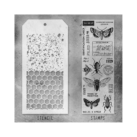 Stampers Anonymous Tim Holtz Clear Stamp and Stencil Set 11 (THMM111) Stampers Anonymous Tim Holtz Clear Stamp and Stencil Set 11 (THMM111)