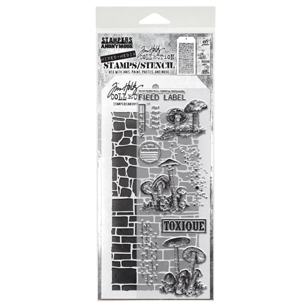 Stampers Anonymous Tim Holtz Clear Stamp and Stencil Set 12 (THMM112) Stampers Anonymous Tim Holtz Clear Stamp and Stencil Set 12 (THMM112)