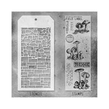 Stampers Anonymous Tim Holtz Clear Stamp and Stencil Set 12 (THMM112)