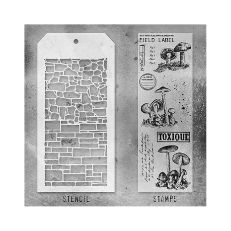 Stampers Anonymous Tim Holtz Clear Stamp and Stencil Set 12 (THMM112) Stampers Anonymous Tim Holtz Clear Stamp and Stencil Set 12 (THMM112)