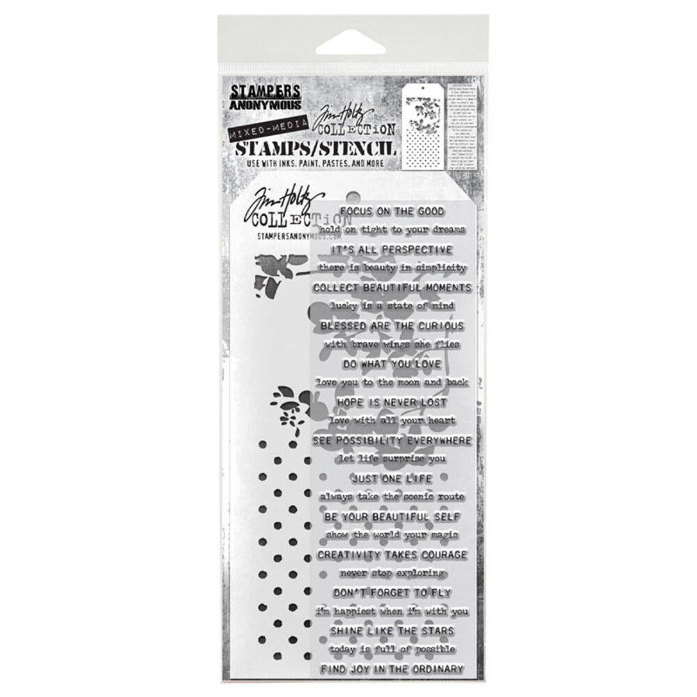 Stampers Anonymous Tim Holtz Clear Stamp and Stencil Set 13 (THMM113)