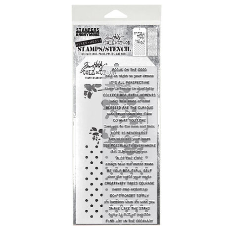 Stampers Anonymous Tim Holtz Clear Stamp and Stencil Set 13 (THMM113)