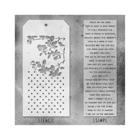 Stampers Anonymous Tim Holtz Clear Stamp and Stencil Set 13 (THMM113)