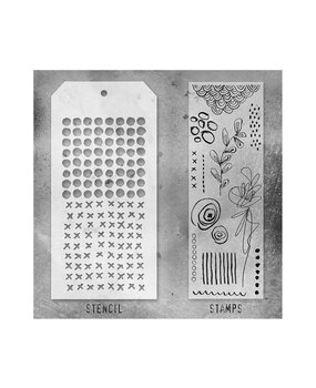 Stampers Anonymous Tim Holtz Clear Stamp and Stencil Set 14 (THMM114) Stampers Anonymous Tim Holtz Clear Stamp and Stencil Set 14 (THMM114)