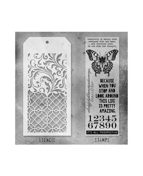 Stampers Anonymous Tim Holtz Clear Stamp and Stencil Set 15 (THMM115)