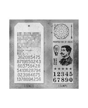 Stampers Anonymous Tim Holtz Clear Stamp and Stencil Set 18 (THMM118)