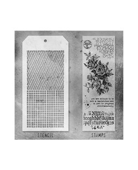 Stampers Anonymous Tim Holtz Clear Stamp and Stencil Set 19 (THMM119) Stampers Anonymous Tim Holtz Clear Stamp and Stencil Set 19 (THMM119)