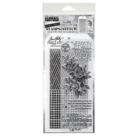 Stampers Anonymous Tim Holtz Clear Stamp and Stencil Set 19 (THMM119) Stampers Anonymous Tim Holtz Clear Stamp and Stencil Set 19 (THMM119)