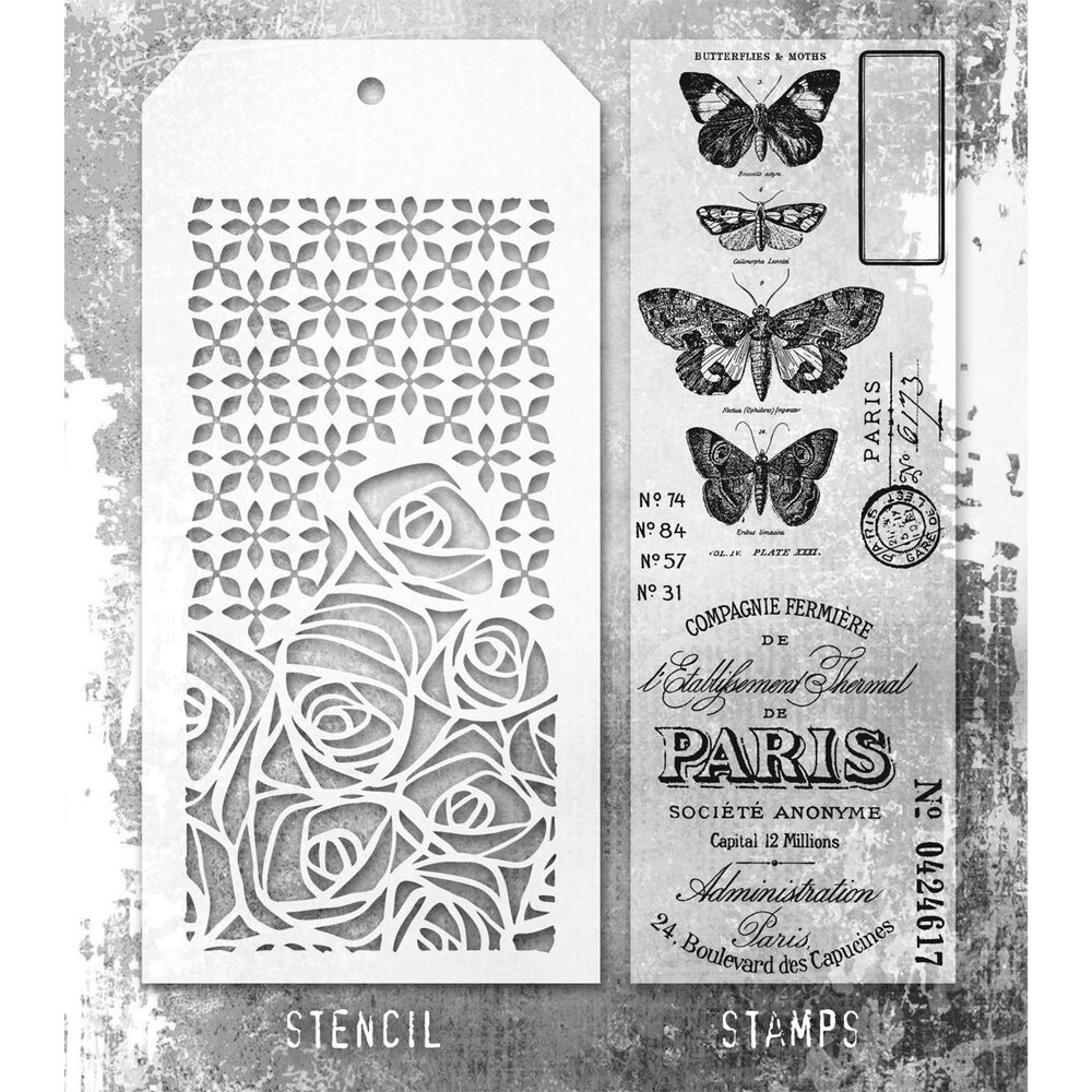 Stampers Anonymous Tim Holtz Clear Stamp and Stencil Set 20 (THMM120)