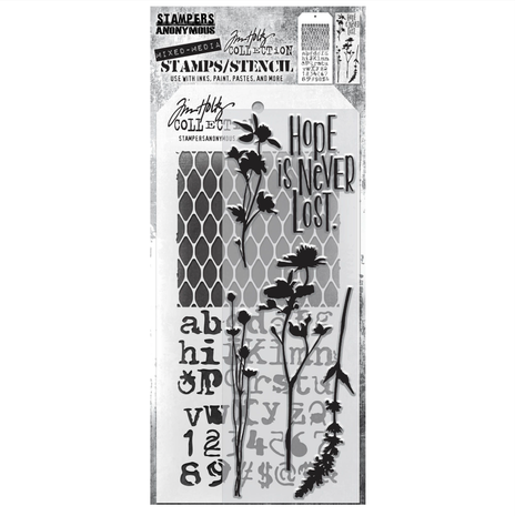 Stampers Anonymous Tim Holtz Clear Stamp and Stencil Set 21 (THMM121) Stampers Anonymous Tim Holtz Clear Stamp and Stencil Set 21 (THMM121)