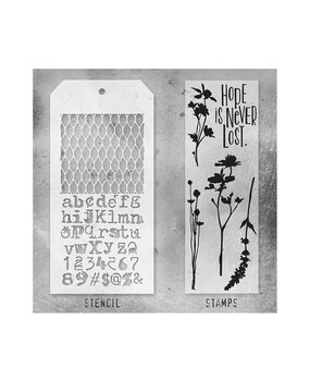 Stampers Anonymous Tim Holtz Clear Stamp and Stencil Set 21 (THMM121) Stampers Anonymous Tim Holtz Clear Stamp and Stencil Set 21 (THMM121)