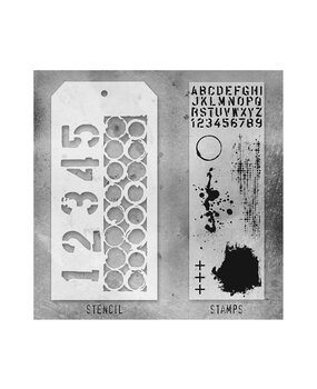 Stampers Anonymous Tim Holtz Clear Stamp and Stencil Set 22 (THMM122) Stampers Anonymous Tim Holtz Clear Stamp and Stencil Set 22 (THMM122)