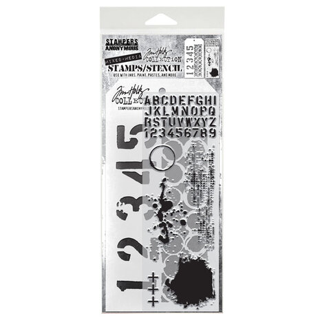 Stampers Anonymous Tim Holtz Clear Stamp and Stencil Set 22 (THMM122) Stampers Anonymous Tim Holtz Clear Stamp and Stencil Set 22 (THMM122)