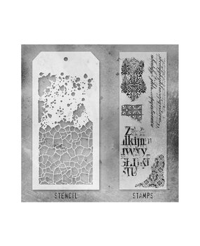 Stampers Anonymous Tim Holtz Clear Stamp and Stencil Set 23 (THMM123) Stampers Anonymous Tim Holtz Clear Stamp and Stencil Set 23 (THMM123)