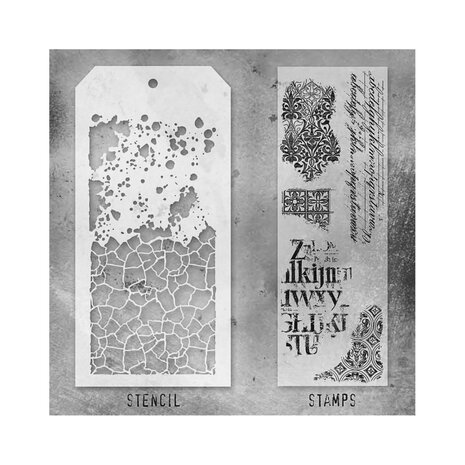 Stampers Anonymous Tim Holtz Clear Stamp and Stencil Set 23 (THMM123) Stampers Anonymous Tim Holtz Clear Stamp and Stencil Set 23 (THMM123)