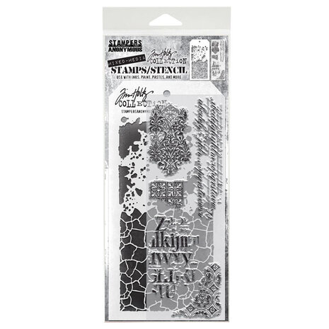 Stampers Anonymous Tim Holtz Clear Stamp and Stencil Set 23 (THMM123) Stampers Anonymous Tim Holtz Clear Stamp and Stencil Set 23 (THMM123)
