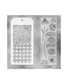 Stampers Anonymous Tim Holtz Clear Stamp and Stencil Set 24 (THMM124) Stampers Anonymous Tim Holtz Clear Stamp and Stencil Set 24 (THMM124)