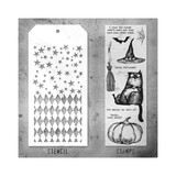 Stampers Anonymous Tim Holtz Clear Stamp and Stencil Set 25 (THMM125)