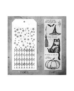 Stampers Anonymous Tim Holtz Clear Stamp and Stencil Set 25 (THMM125) Stampers Anonymous Tim Holtz Clear Stamp and Stencil Set 25 (THMM125)
