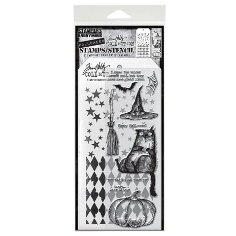 Stampers Anonymous Tim Holtz Clear Stamp and Stencil Set 25 (THMM125) Stampers Anonymous Tim Holtz Clear Stamp and Stencil Set 25 (THMM125)